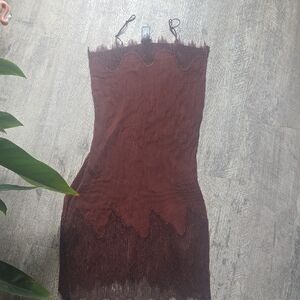 Zara Strapless Chocolate Brown Dress